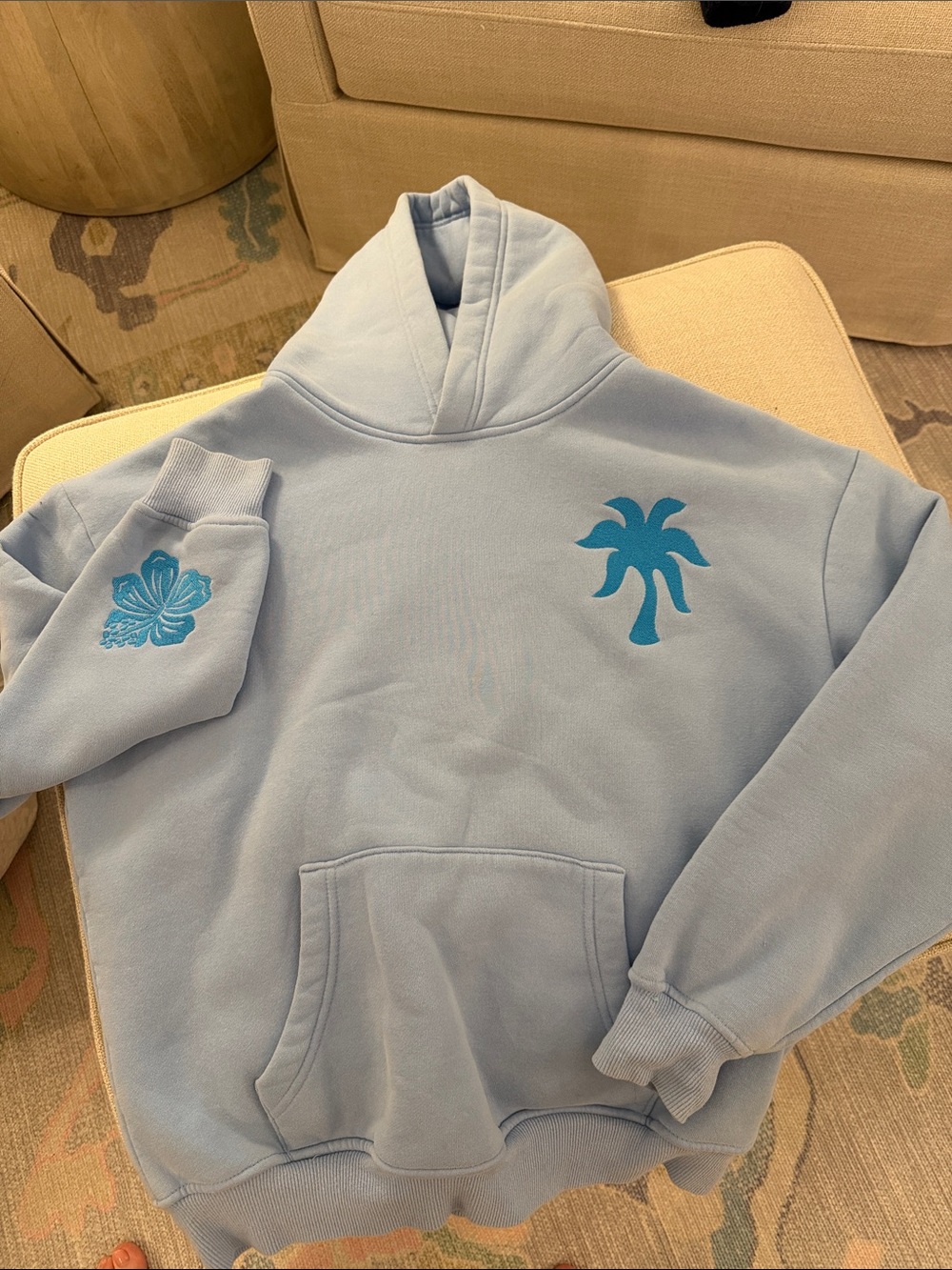 Pink Palm Puff Hoodie
